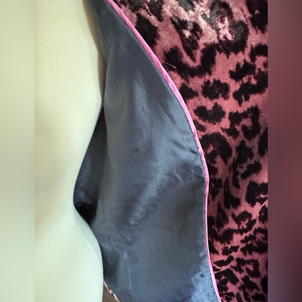 J. Crew Double Breasted Drapey Velvet Blazer Jacket Rose Leopard Print 12 - Picture 10 of 13
